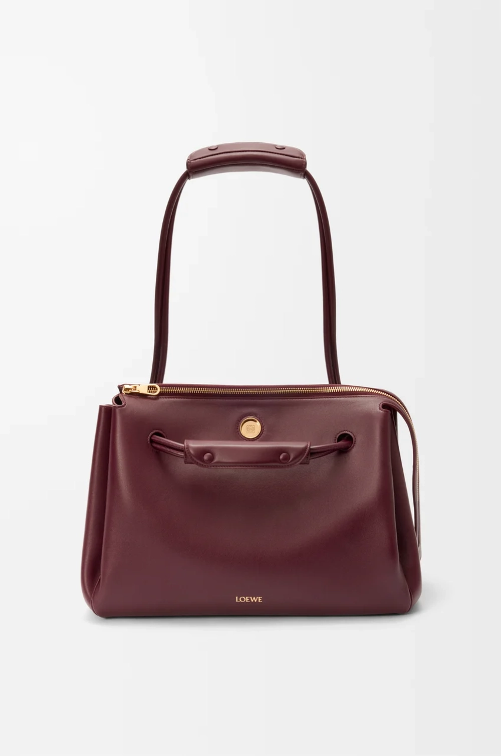 Loewe Большая сумка Madrid из мягкой телячьей кожи, бургунди