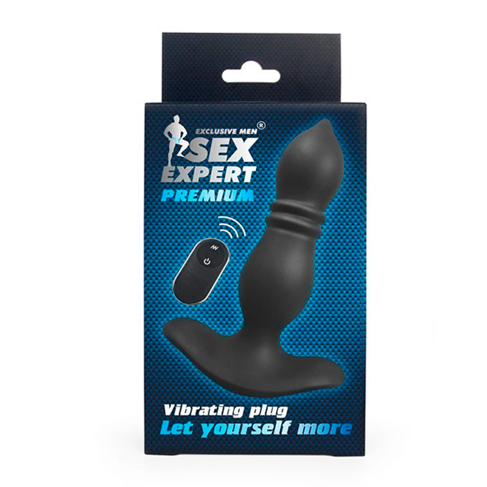 Черный анальный вибромассажер 14,7см Bior Toys Sex Expert SEM-55219