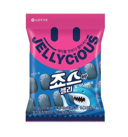Мармелад "JELLYCIOUS SHARK" вкус клубники и апельсина, Lotte, 70г