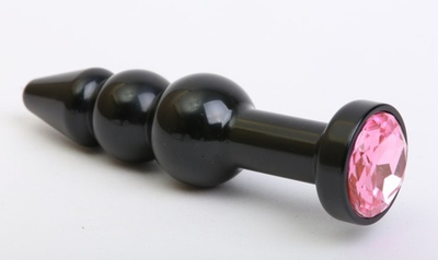 Пробка металл фигурная елочка черная с розовым стразом 11,2х2,9см 47432-MM