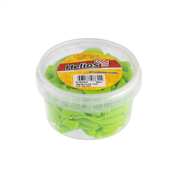 Твистер Helios Credo 2,35"/6,0 см Lime 7шт. (HS-10-008)