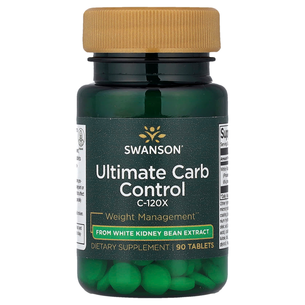 Swanson Vitamins, Ultimate Carb Control, C-120X, 90 таблеток (33,3 мг в одной таблетке)
