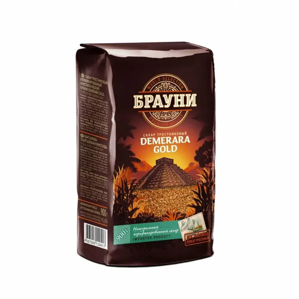 Сахар песок Брауни Light Demerara коричневый 0.9кг