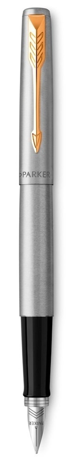 Подарочный набор: Ручка перьевая Parker Jotter Stainless Steel GT, Mblue и Ежедневник  недатированный, чёрный