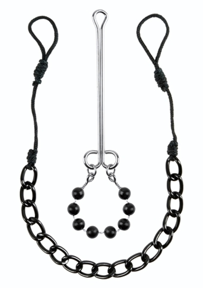 Интимные украшения с бусинами NIPPLE & CLIT JEWELRY (Цвет: черный)