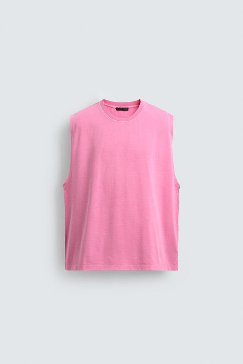 ZARA МАЙКА С ЭФФЕКТОМ ПОТЕРТОСТИ, НЕОНОВЫЙ РОЗОВЫЙ