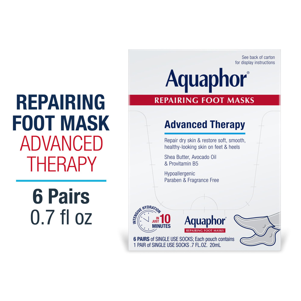 Aquaphor, восстанавливающая маска для ног, 1 пара, 20 мл (0,7 жидк. унции)