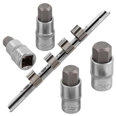 Набор головок-бит Hex 6-гранных, 4 пр. (Н12,Н14,Н17,Н19мм, L-55мм) 1/2'', на планке Forsage F-40917
