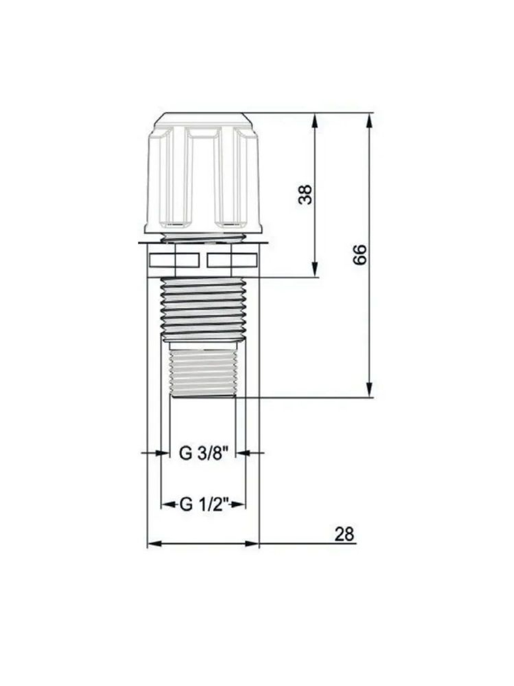 Клапан впрыска Seko под трубку 4х6 мм, резьба 3/8" -1/2", PVDF-T/FPM, арт.9900107158, Италия