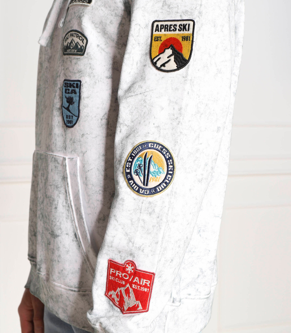 Худи heavy finch washd patches GUESS - белый(M3RQ03 KA1B0)