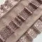 Кружево неэластичное серебристый пион темный 21 см