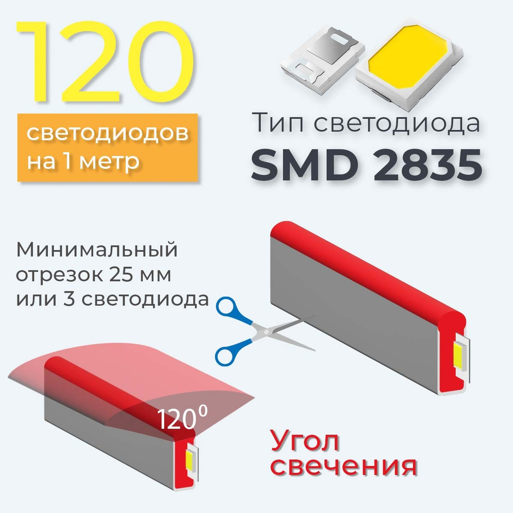 Светодиодная лента гибкий неон LEDbeLED 12V 6x12mm 120 LED/m IP67, фиолетово-пурпурный, 5 метров