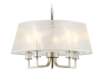 Подвесная люстра с абажуром 5*Е14 LH71211/5 CGD золото/белый High Light Classic Ambrella