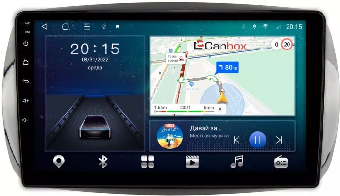 Магнитола для Smart ForTwo/ForFour 2014-2022 - CanBox 9-019 Android 10, SIM-слот
