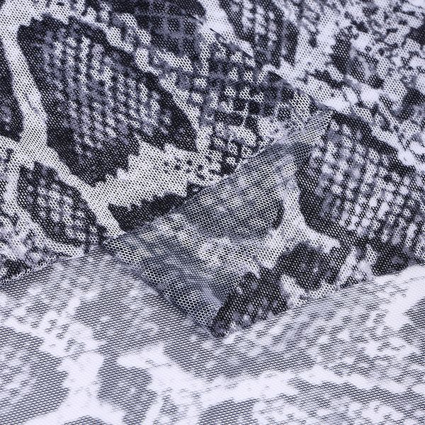 Сетка бельевая эластичная 100 г/м², шир.160 см / 3 метра.SZ025816, принт питон, цв.белый+черный /SZ025816.19/3/
