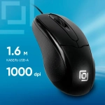 Мышь проводная Oklick 305M, оптическая, USB, 1000dpi, черный