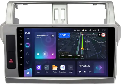 Магнитола для Toyota Land Cruiser Prado 150 2014-2017 (рамка тип 1) - Teyes CC3L монитор 10" IPS на Android 10, CarPlay, 4G SIM-слот
