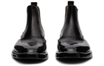 Burberry Leather Ankle Length Chelsea Boots Men"s Black