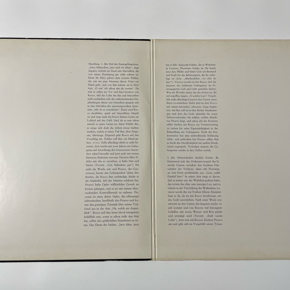 Винтажная виниловая пластинка LP Beethoven Бетховен, Фиделио Fidelio Опера (Германия 1964)