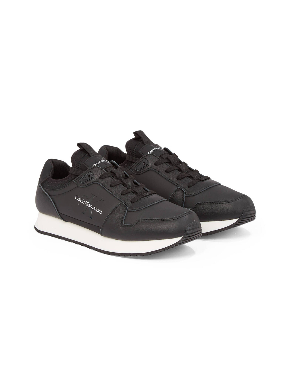 Кожаные кроссовки retro runner CALVIN KLEIN JEANS - черный(YM0YM01118)