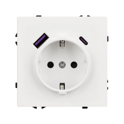 Механизм розетки с USB зарядкой SCT-NOBE-MUAC-SFPL-WH (230V, 16A) (Arlight, -)