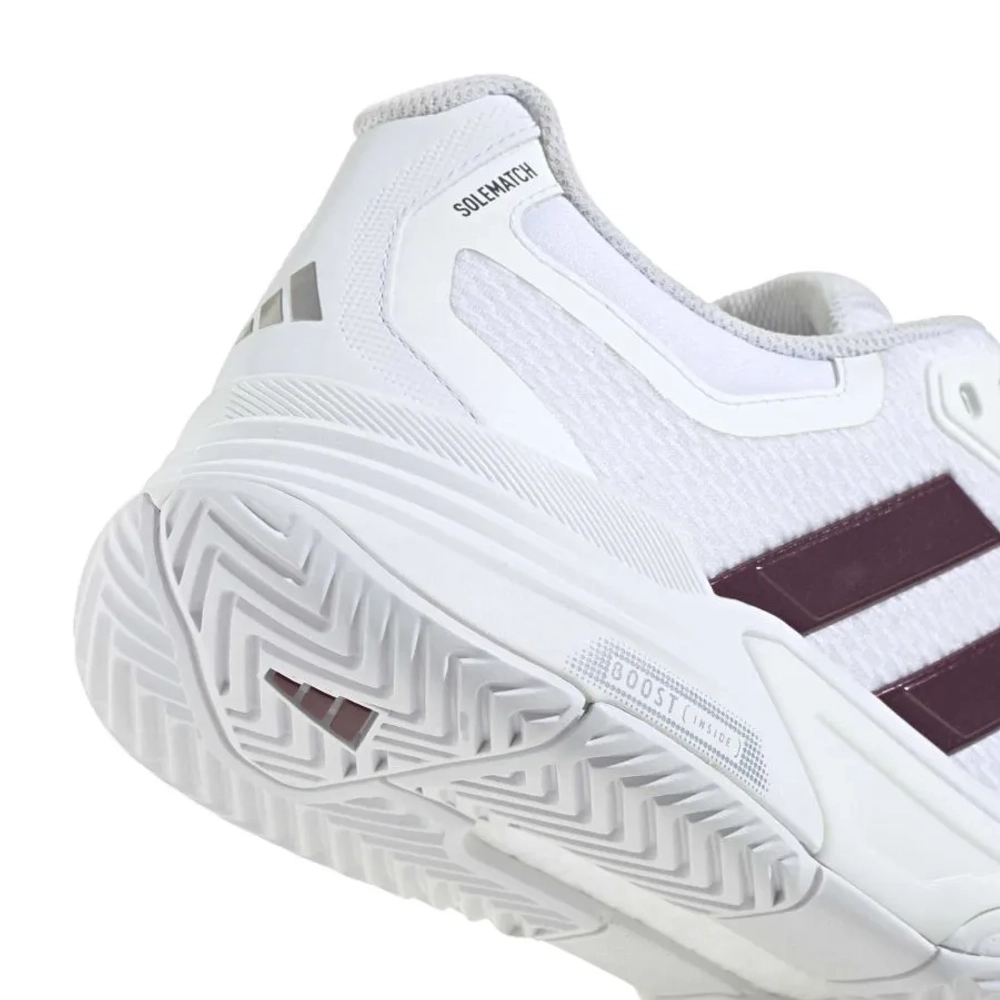 Мужские кроссовки теннисные Adidas Solematch Control 2 M - cloud white/maroon/tech grey metallic