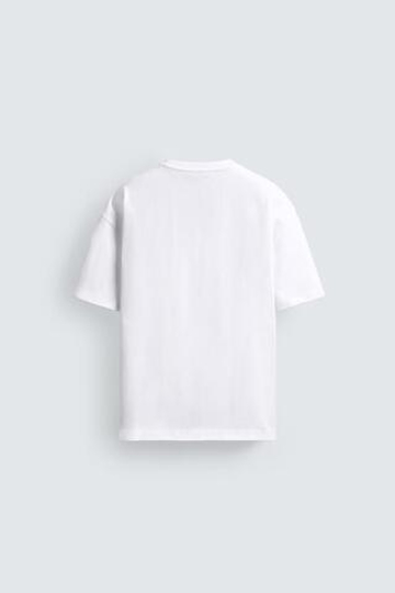 ZARA ФУТБОЛКА RELAXED FIT, БЕЛЫЙ