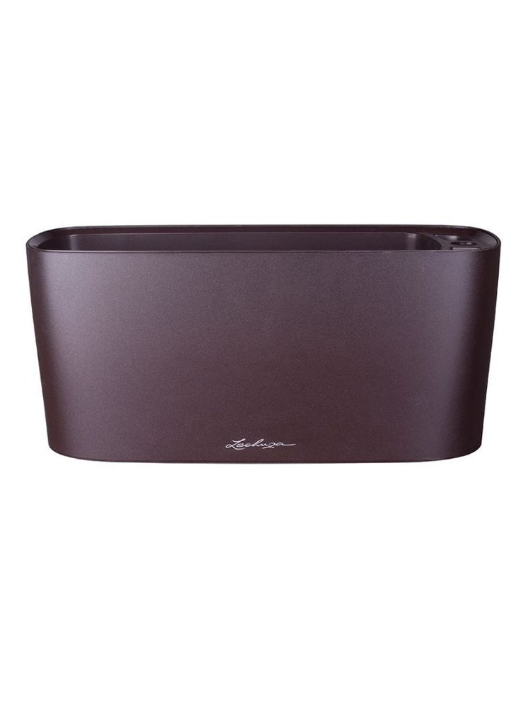 Кашпо Lechuza "Delta Complete espresso metallic" (пластик), 40x15xH18 см