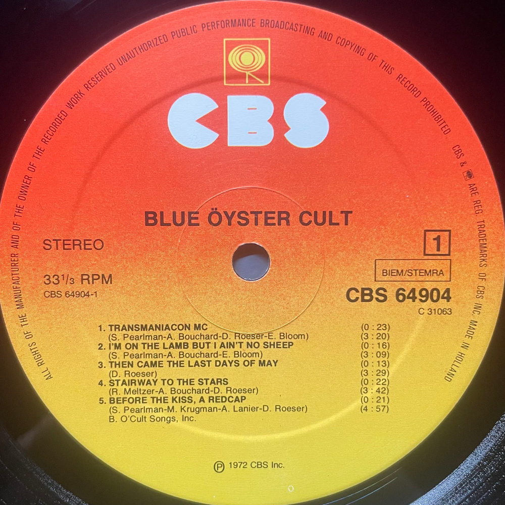 Blue Öyster Cult ‎– Blue Öyster Cult (Голландия 1982г.)