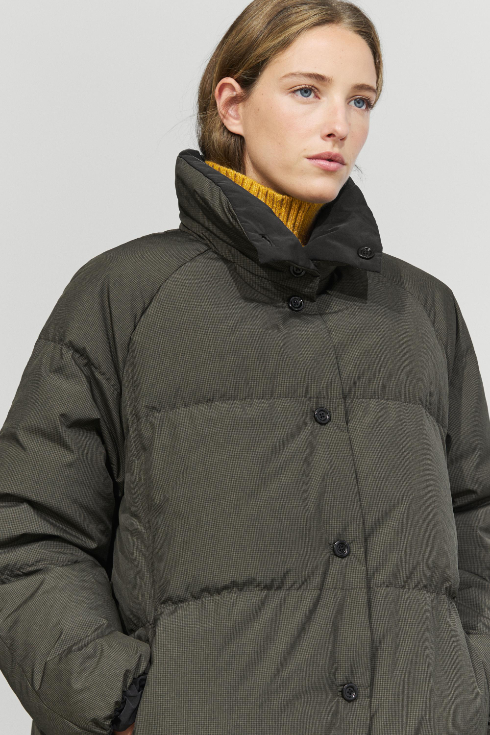 Massimo Dutti Двусторонний пуховик, коричневый