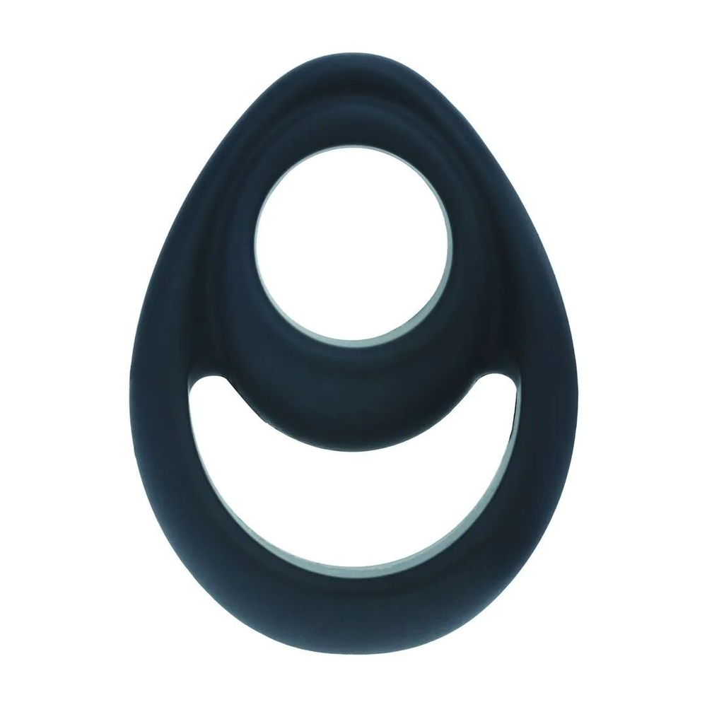 Черное эрекционное кольцо Double Ergo Silicone Cockring (Цвет: черный)