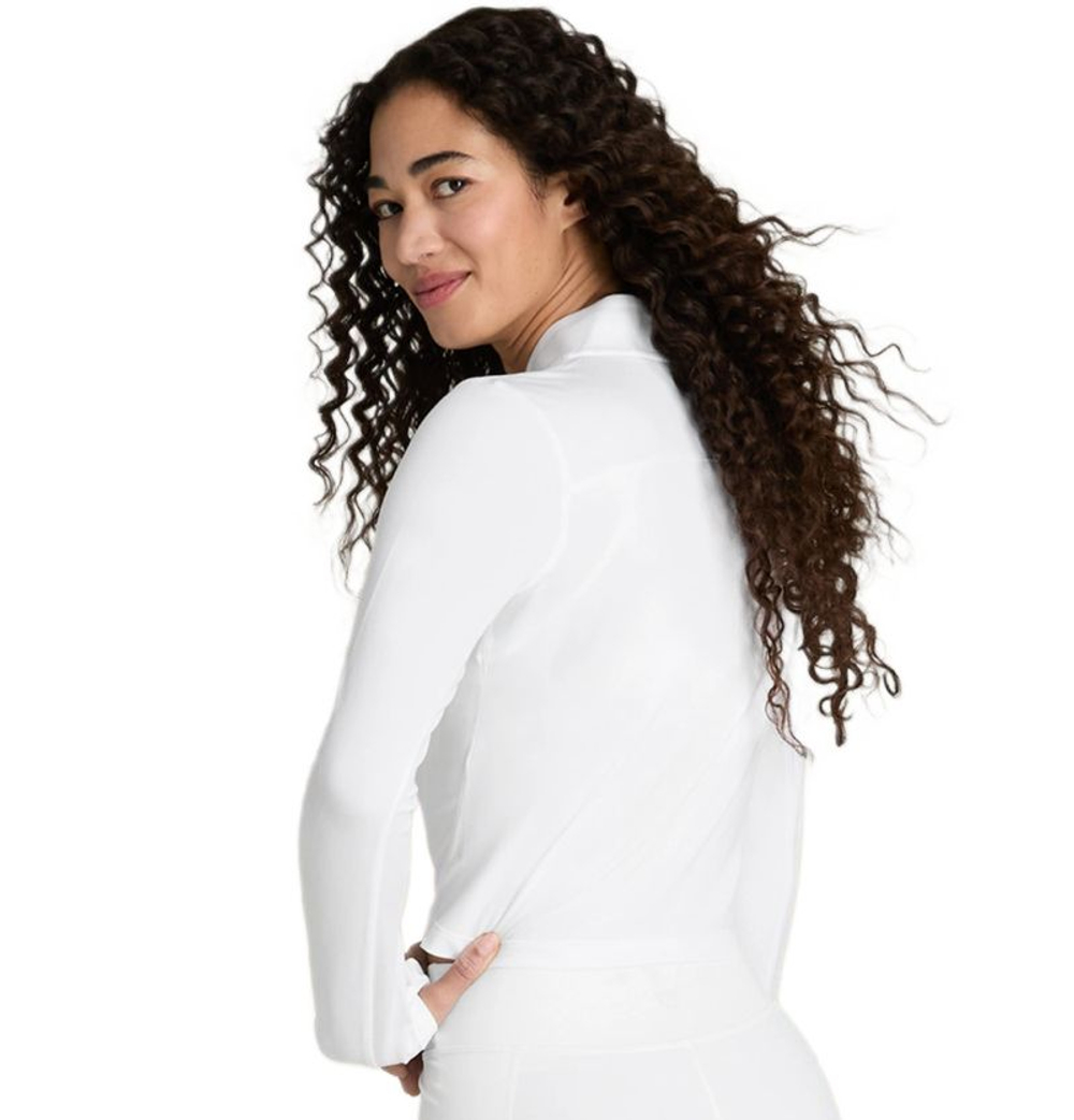 Женская теннисная толстовка Wilson Long-Sleeve All Day Full Zip - bright white