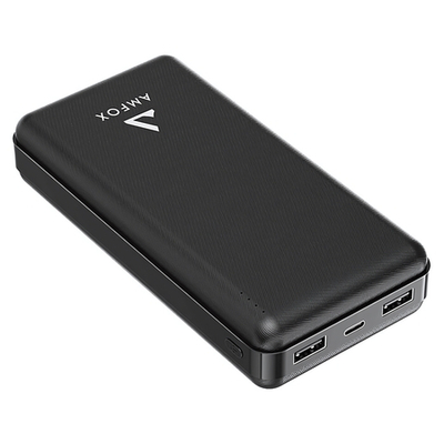 ЗУ Power Bank AMFOX APB-520, 20000 mAh, Li-Pol, 2,4A вх/вых, USBx2, Type-C, черное