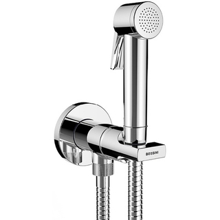 Bossini Mono Paloma Flat Mixer Set гигиенический комплект: смеситель монокомандный, душ с кнопкой подачи воды, шланг 1250 мм, хром