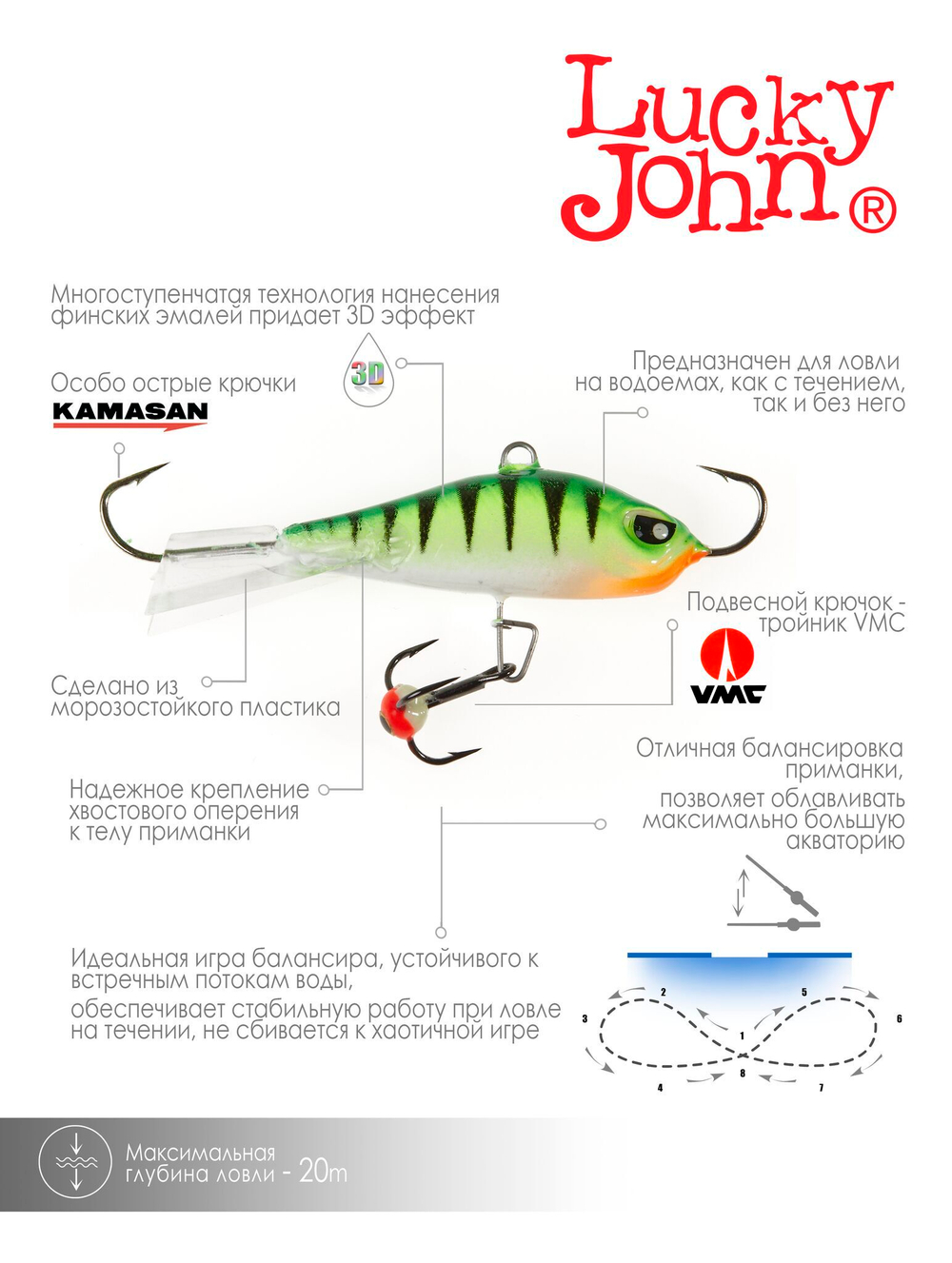 Балансир Lucky John BALTIC 6 с тр. 60мм/24 блистер