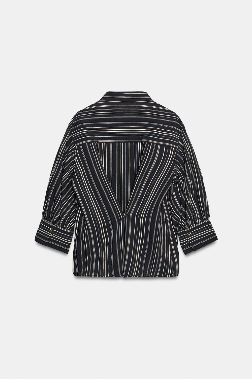 РУБАШКА В ПОЛОСКУ С РУКАВАМИ 3/4 — ZARA