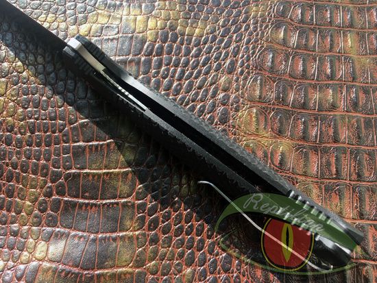 Складной нож Reptilian Джага-03 черный c клинком из стали D2, рукоять G10