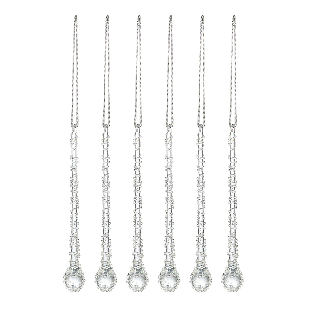 Набор ёлочных украшений Icy sparkles из коллекции New Year Essential, 6 шт.