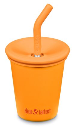 Детский стакан одностенный Klean Kanteen Kid Cup Straw Lid 10oz (296 мл) Flame Orange с трубочкой
