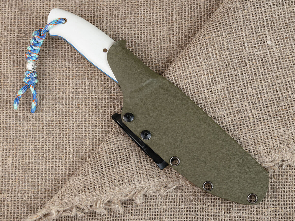 Нож для бушкрафта "Охотник", сталь VG-10/Elmax, рукоять G10 (белая)