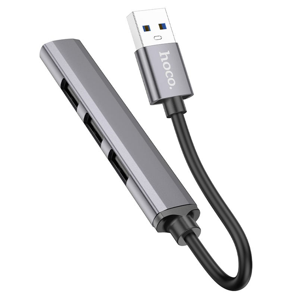 USB 3.0 хаб Hoco HB26 4 порта 3 USB2.0/1 USB3.0 серебристый