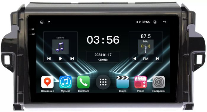 Магнитола для Toyota Fortuner 2015-2022 - FarCar S280 монитор 9.5" IPS на Android 13, CarPlay