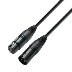 Adam Hall K3 DMF 0050 - кабель DMX AES/EBU, XLR (F) - XLR (M), 0,22 мм2, 0,5 м, черный