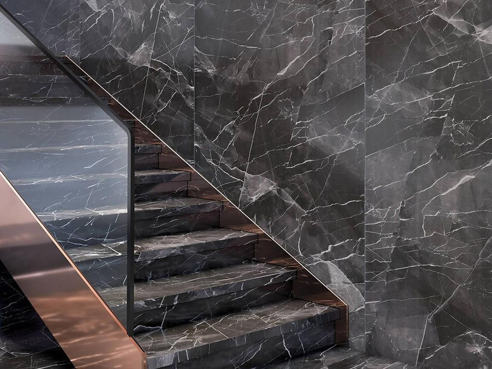 Kutahya Black Calacatta Kristal Rektifiye Parlak Nano 60x120
