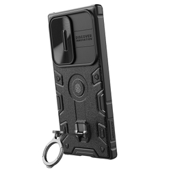 Чехол с поддержкой беспроводной зарядки от Nillkin CamShield Armor Pro Magnetic для Samsung Galaxy S23 Ultra, с поворотным кольцом и защитной шторкой для камеры