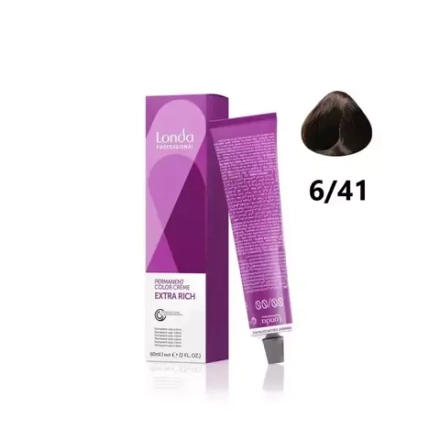 Londa Color стойкая крем-краска, 6/41 темный блонд медно-пепельный, 60мл