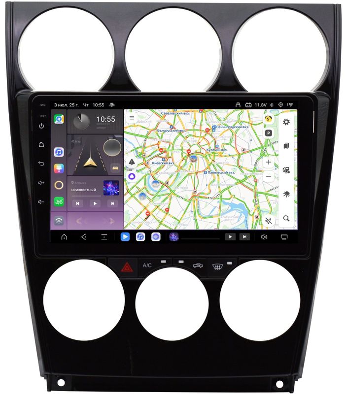 Магнитола для Mazda 6 2002-2007 - Kuberg QLed, Android 13, Быстрейшая, CarPlay, SIM-слот