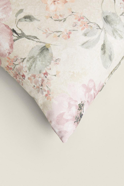 ZARA HOME ЧЕХОЛ ДЛЯ ДЕКОРАТИВНОЙ ПОДУШКИ С ЦВЕТОЧНЫМ УЗОРОМ, ЗЕЛЕНЫЙ