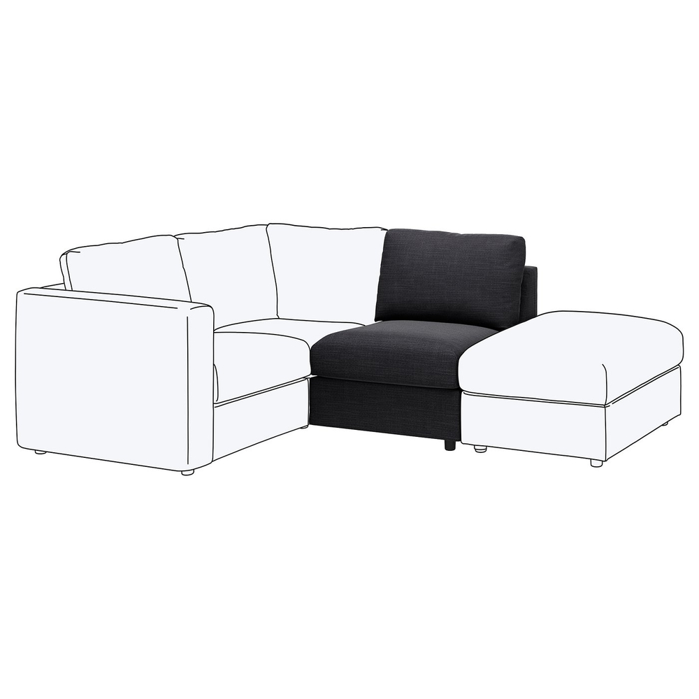IKEA VIMLE  (ИКЕА ВИМЛЕ)  -  Чехол на односекционный модуль - Hillared антрацит