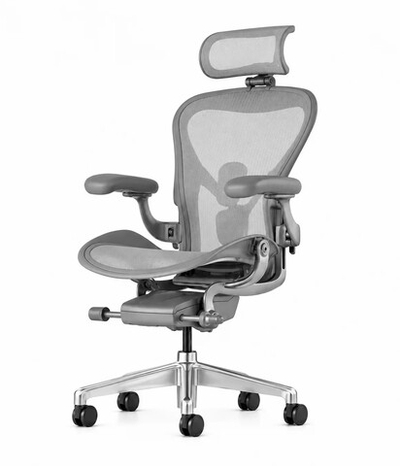 Кресло Herman Miller Aeron Carbon Polished Aluminium, размер A